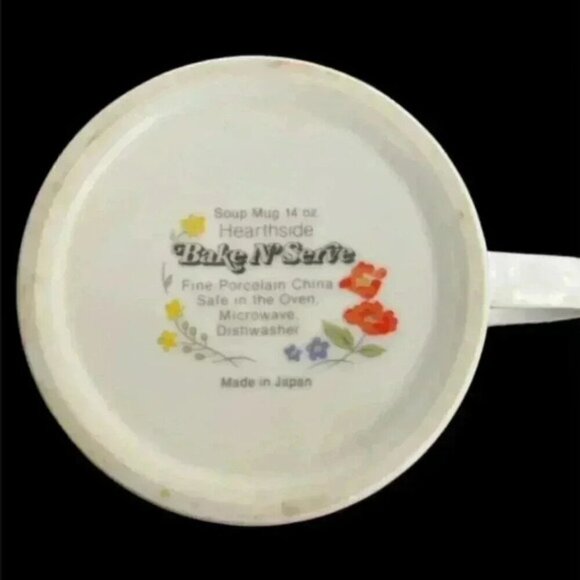 Vintage Soup Mug Hearthside Bake n' Serve Fine Porcelain 14 oz. Made in Japan - Picture 5 of 5